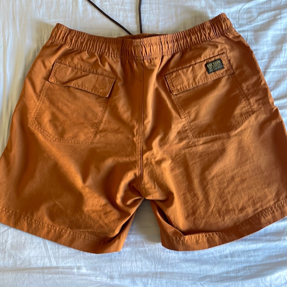filson river shorts rust orange men’s medium
